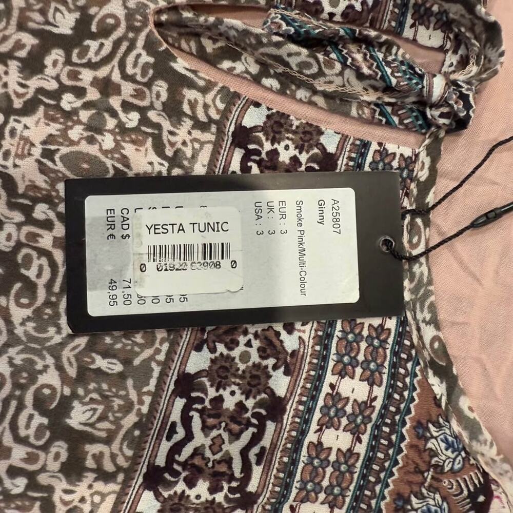 Yesta by X Two NWT Plus Size 3/4 Sleeve Tunic Top Womens 20 Lined Paisley Floral - Picture 6 of 9